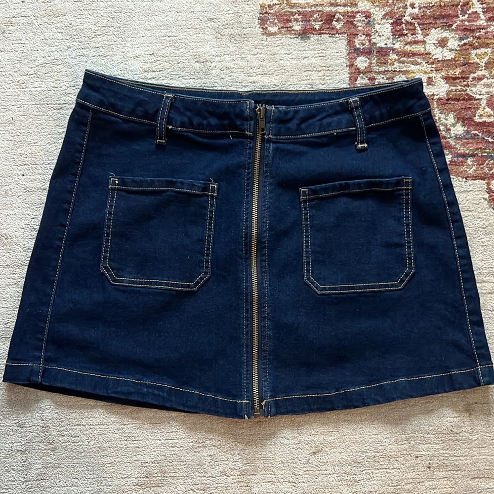 Sincerely Jules Denim Zip Up Mini Skirt Size 30